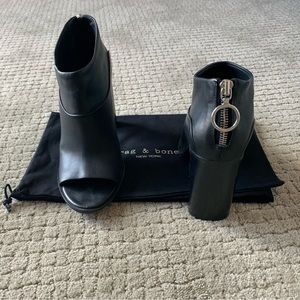 Rag and Bone women’s open toe booties